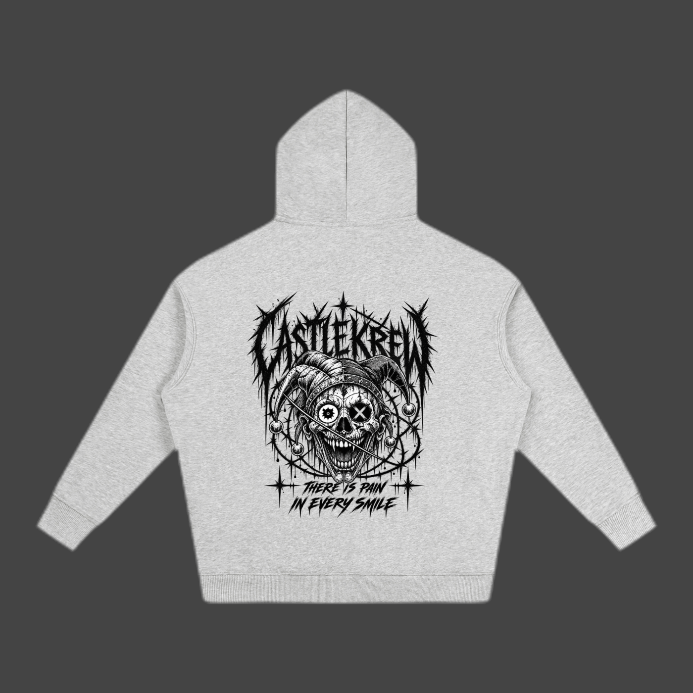 Jester — Pain in Every Smile Hoodie — Monochrome