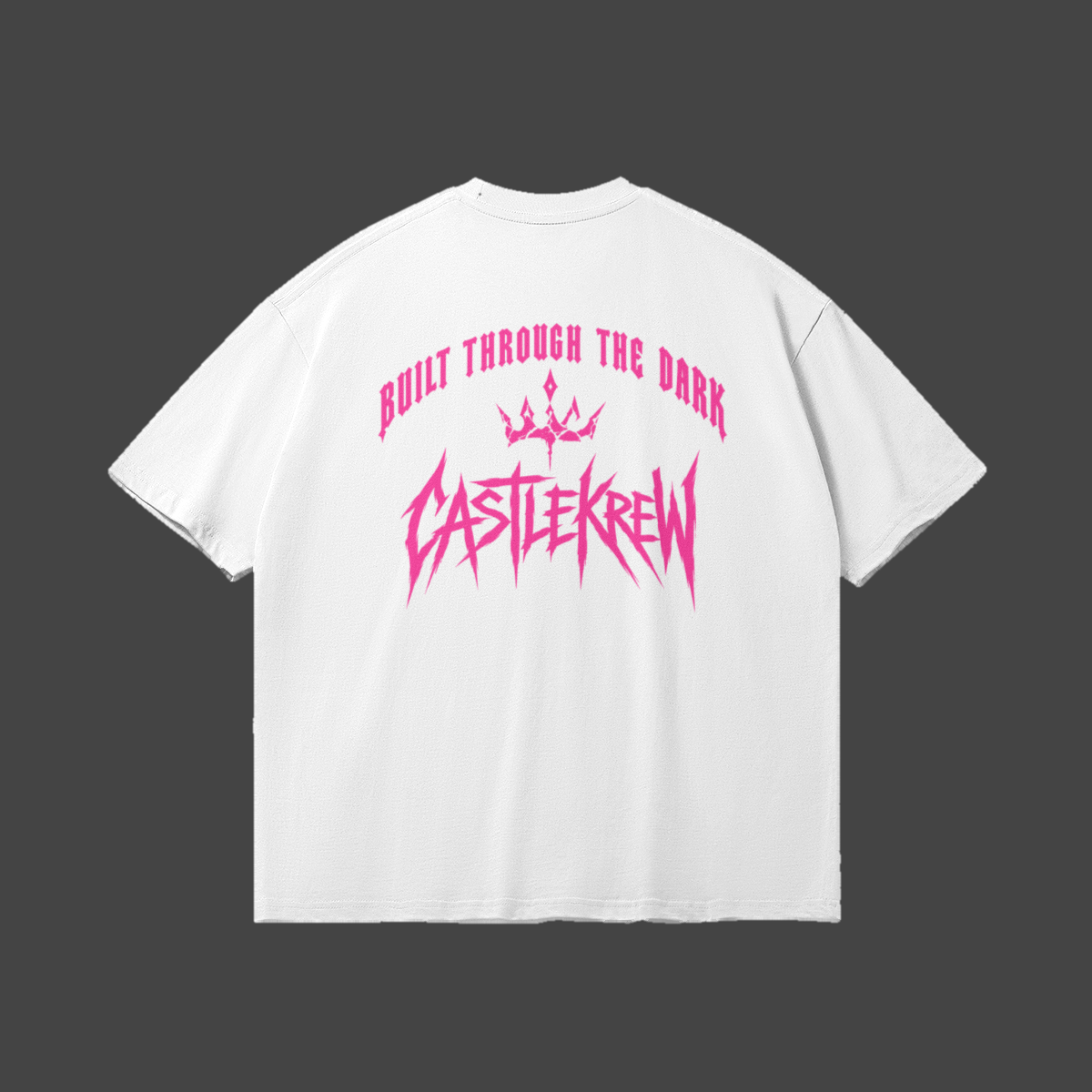 built-through-the-dark-tee — Vue de dos — White / Pink