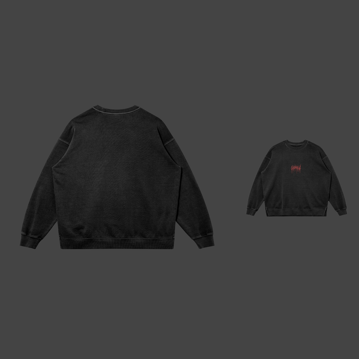 CastleKrew — Dripmark Faded Crewneck — Red / Faded Black / S