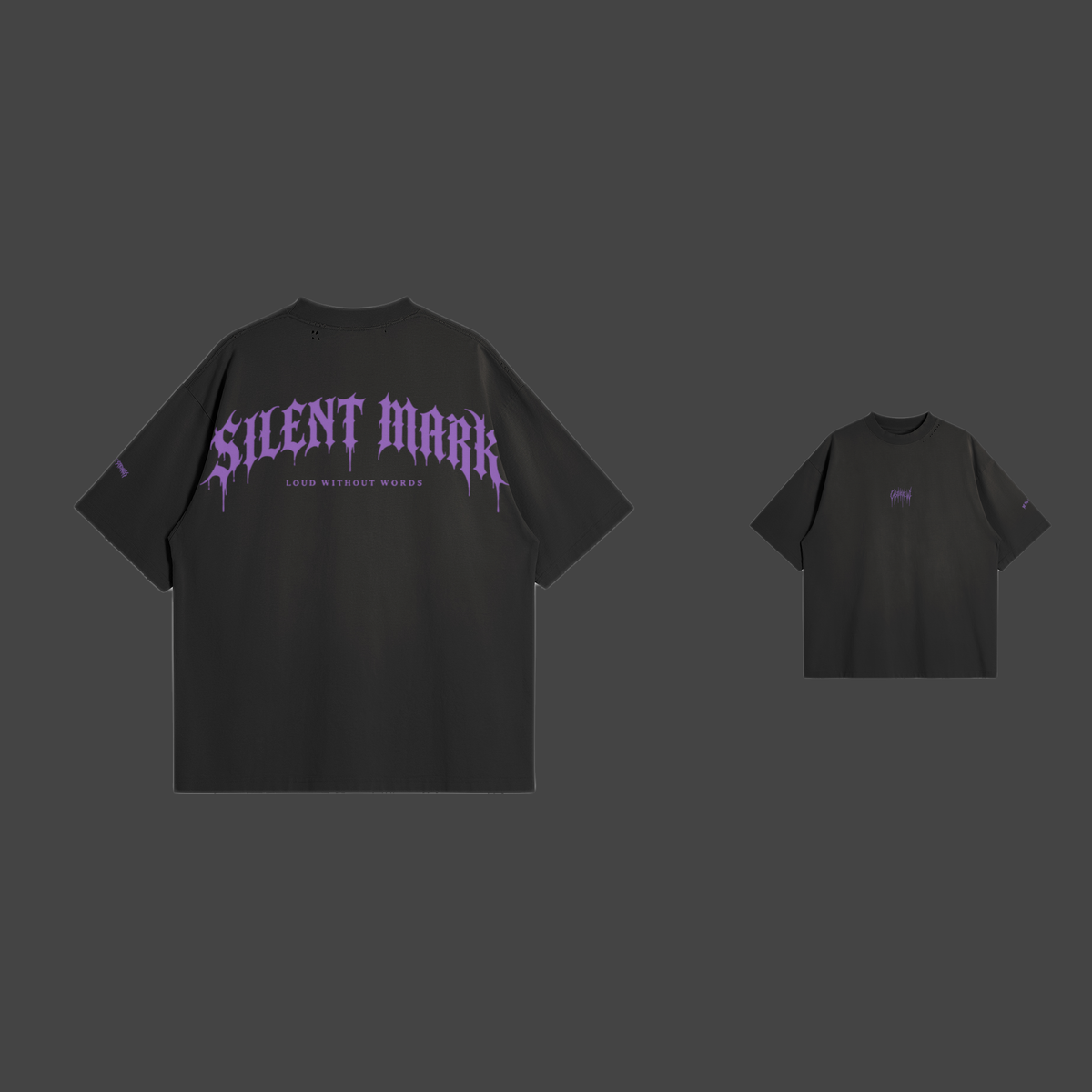 Silent Mark — T-shirt brodé CastleKrew — Pink & Purple — Purple / Black / S