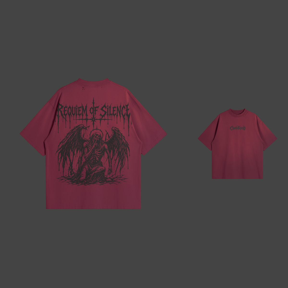 Dos et face — Burgundy — Requiem of Silence — T-shirt