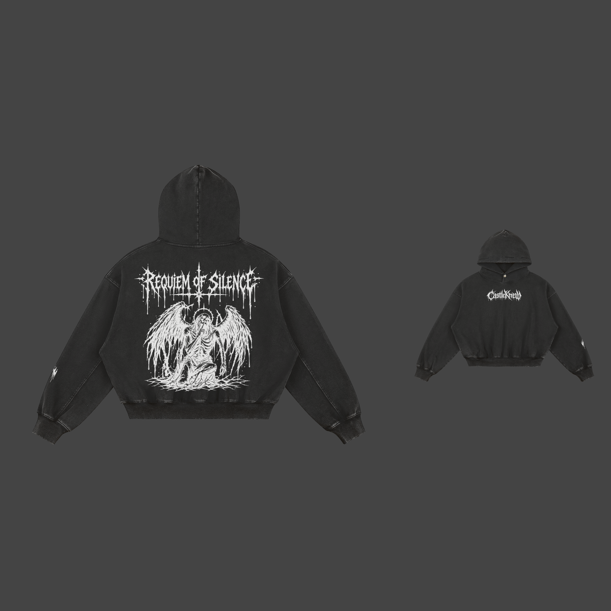 Dos et face — Faded Black — Requiem of Silence — Hoodie
