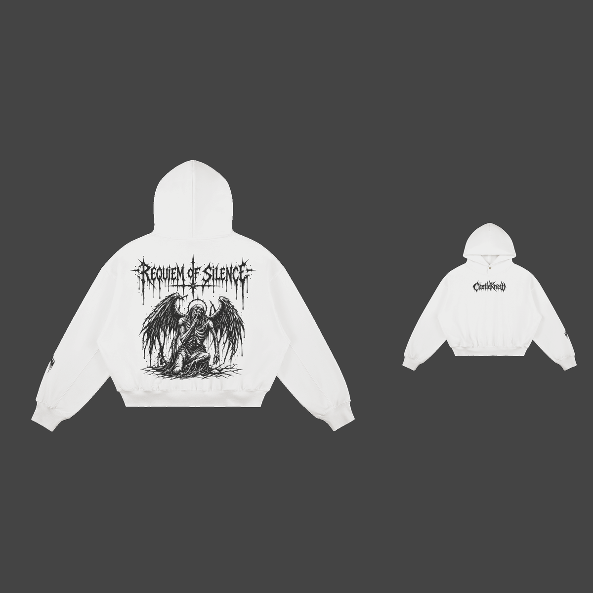 Dos et face — White — Requiem of Silence — Hoodie