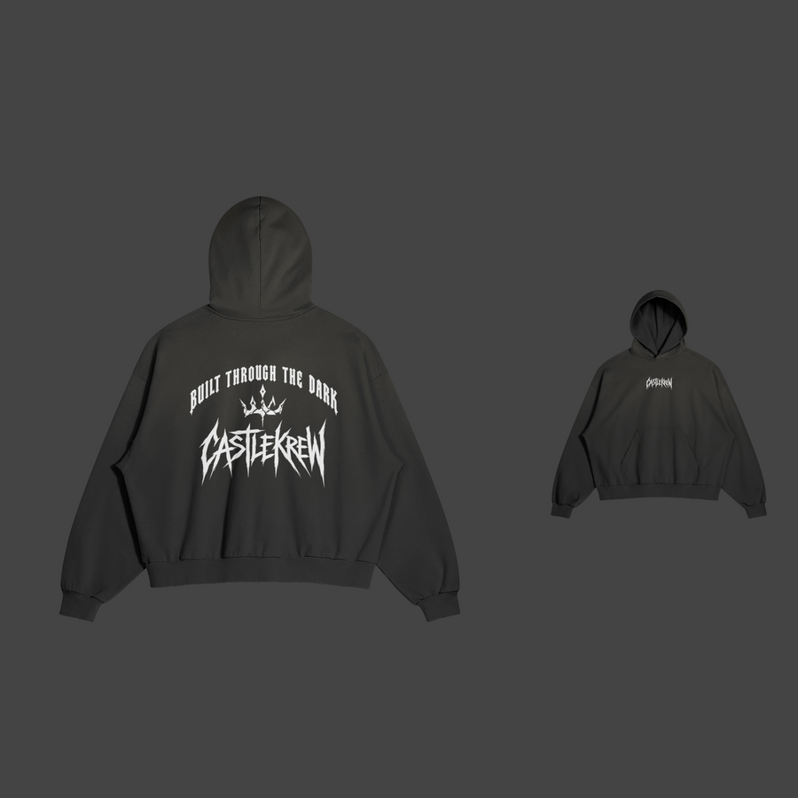 Dos et face — Black / White — Built Through the Dark — Hoodie