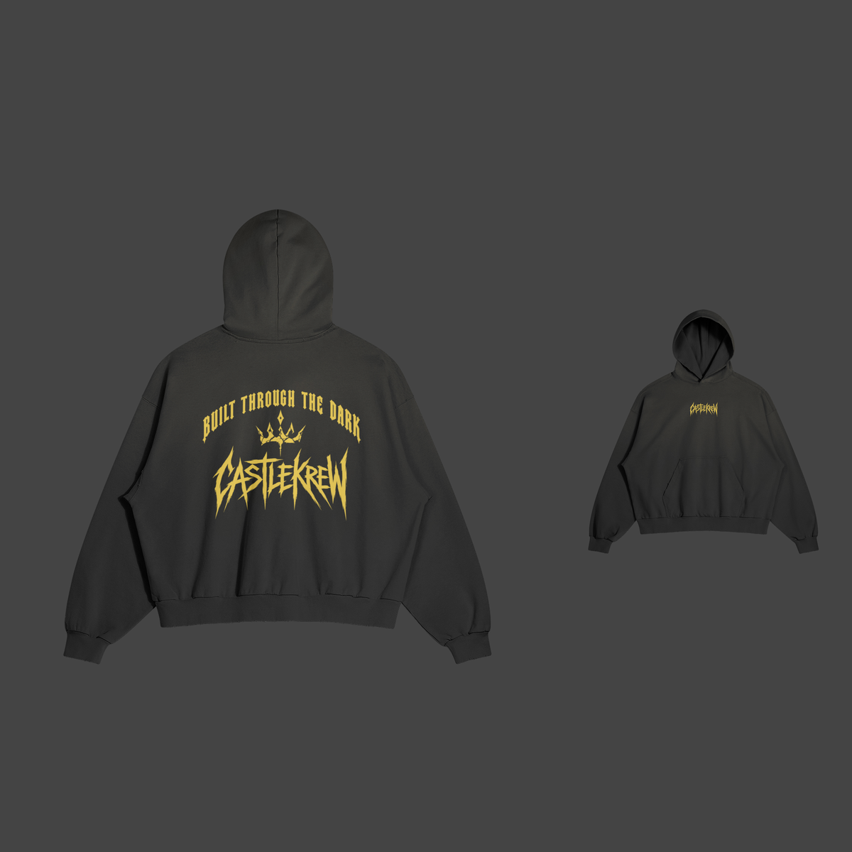 Dos et face — Black / Yellow — Built Through the Dark — Hoodie