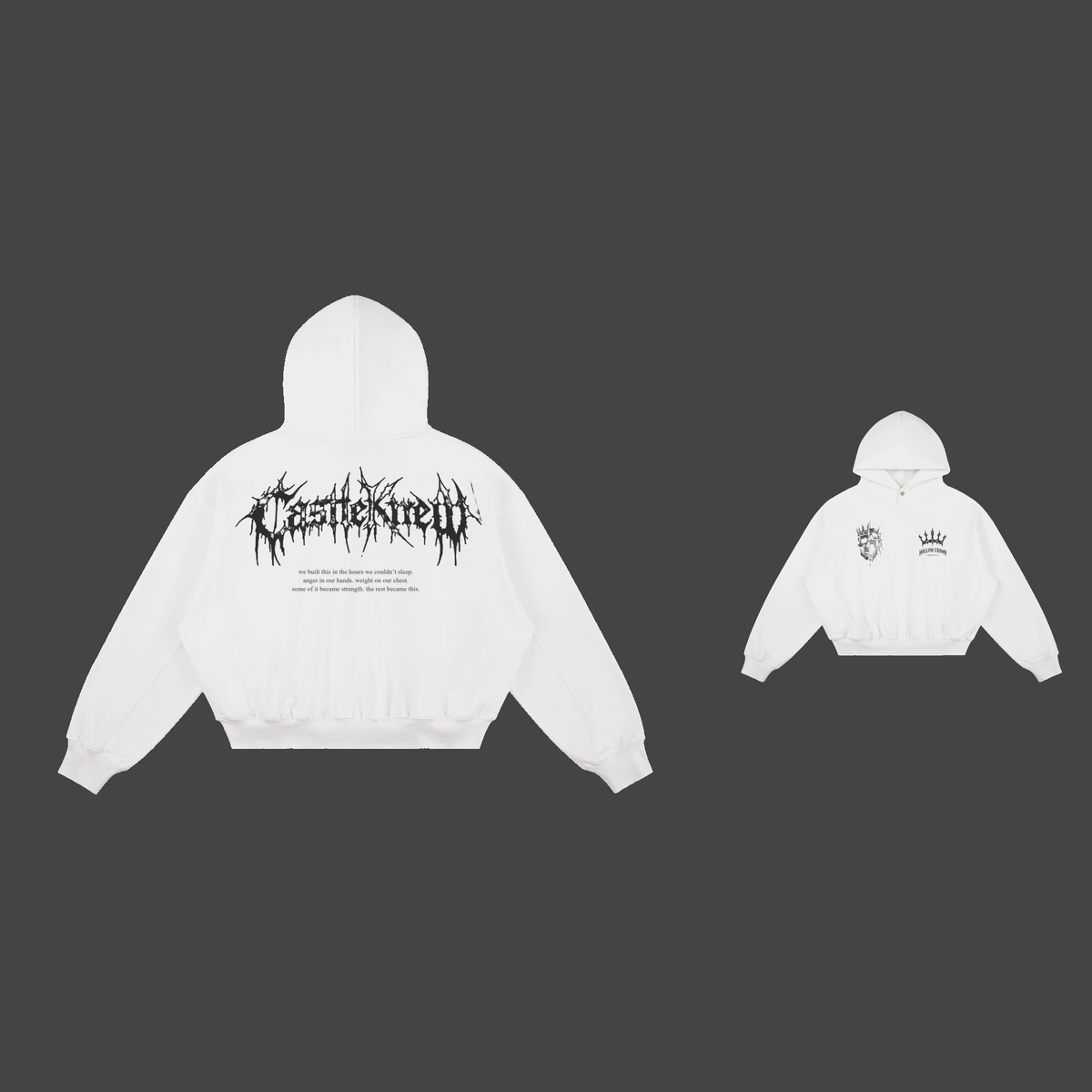 Hollow Crown — Hoodie — Noir / White — dos et face