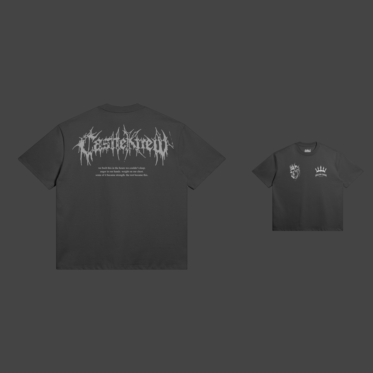 Hollow Crown — Tee — Blanc / Black — dos et face