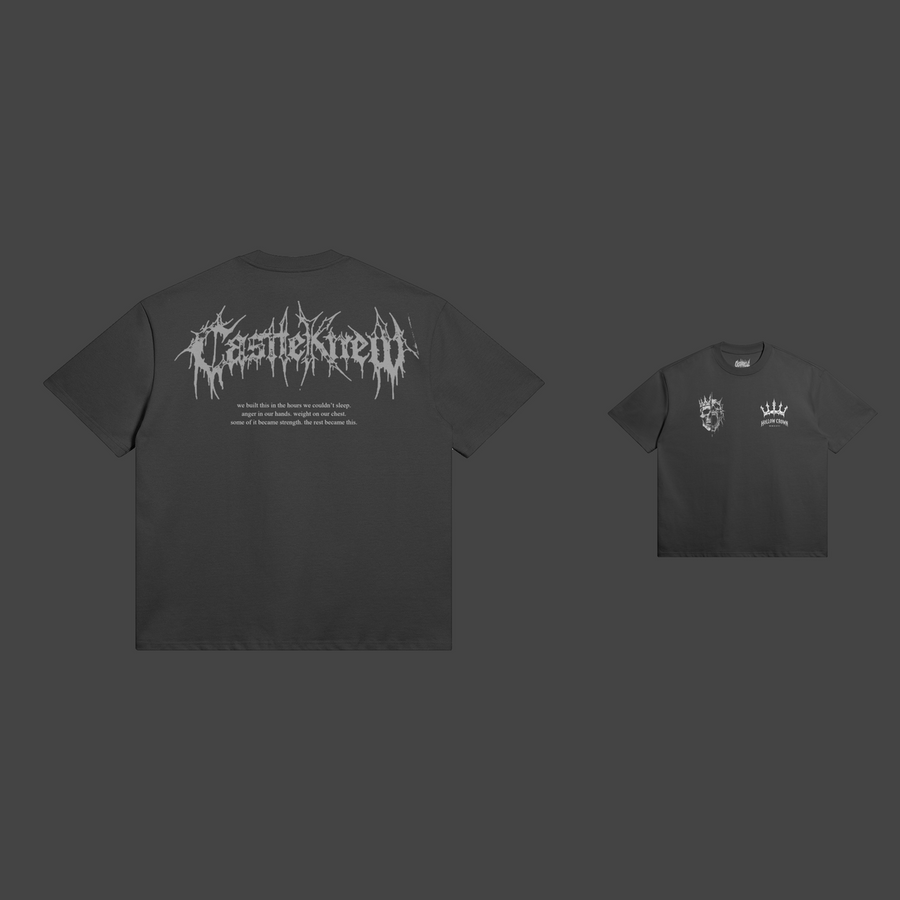 Hollow Crown — Tee — Blanc / Black — dos et face