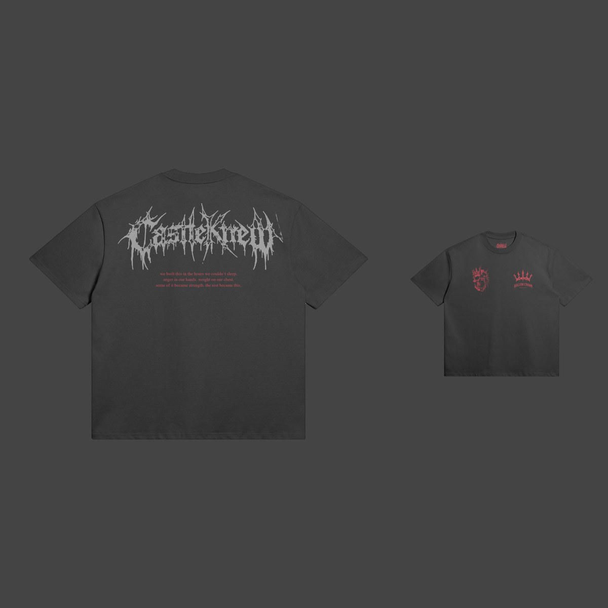 Hollow Crown — Tee — Rouge / Black — dos et face