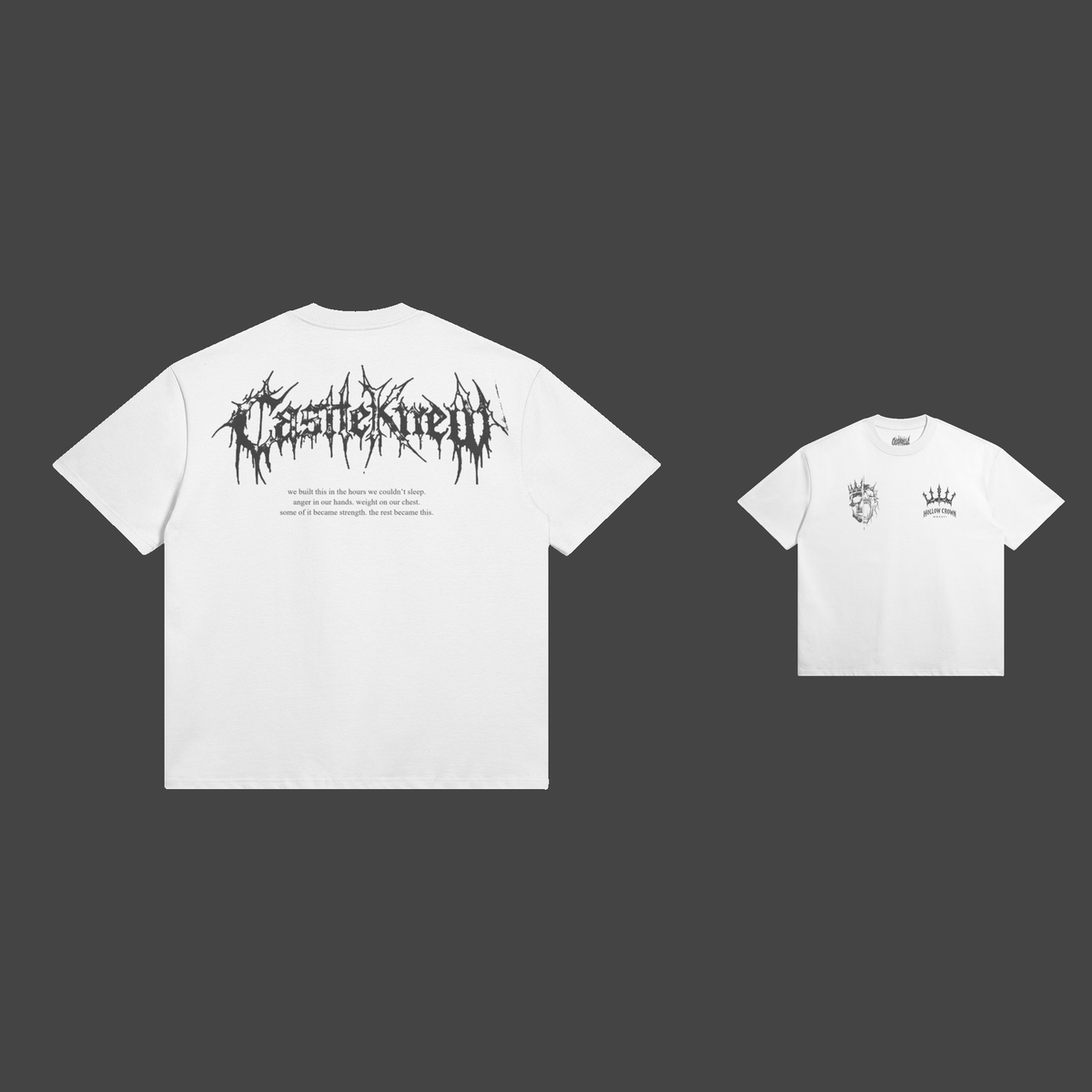 Hollow Crown — Tee — Noir / Off White — dos et face