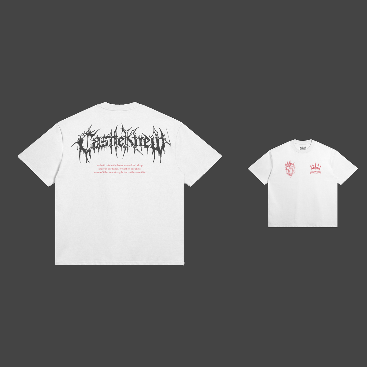 Hollow Crown — Tee — Rouge / Off White — dos et face
