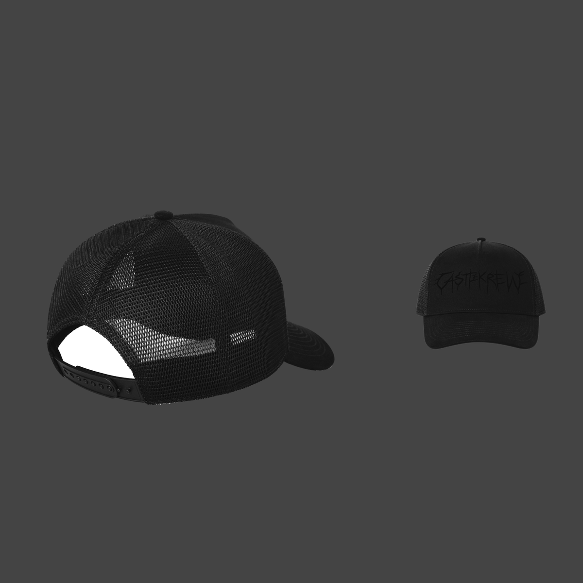 Crownmark Trucker — Black / Black — dos et face